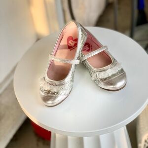 Silver Kids Mary Jane Shoes
